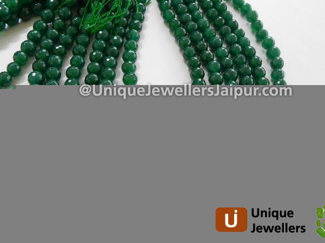Green Onyx Faceted Round Beads